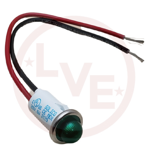 SOLICO 2913-1-11-40540 INDICATOR 28V GREEN LED 6" LEADS PNL LIGHT