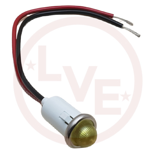 INDICATOR 28V LED YELLOW 6" LEADS PNL LIGHT