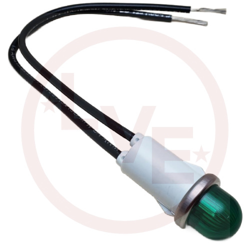 INDICATOR 28V GREEN INCANDESCENT 6" LEADS PNL LIGHT