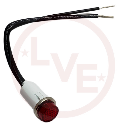 INDICATOR 125V RED NEON 6" LEADS PNL LIGHT