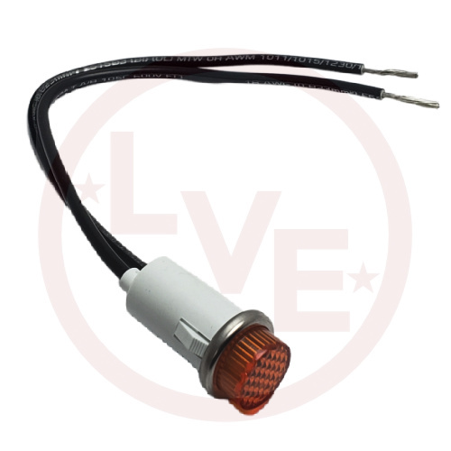 INDICATOR 125V AMBER NEON 6" LEADS PNL LIGHT