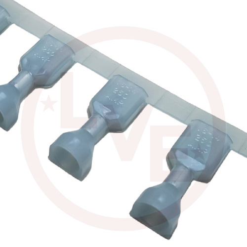 AMP 3-520140-4 TERMINAL QDC FEMALE FULLY INSULATED 14-16 AWG .250X.032 BLUE TAPE AND REEL