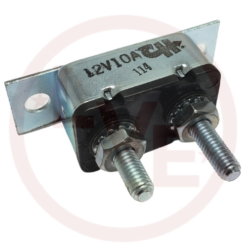 LITTELFUSE 30055-10 CIRCUIT BREAKER 10A 12VDC METAL CHASSIS MOUNT W/BRKT