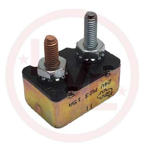 CIRCUIT BREAKER 15A 24VDC METAL CHASSIS MOUNT