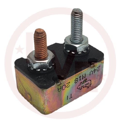 CIRCUIT BREAKER 20A 24VDC METAL CHASSIS MOUNT