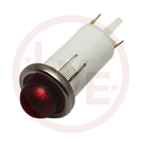 SOLICO 3050-3-11-40510 INDICATOR 125V RED NEON 0.187" Q.C. TABS PNL LIGHT
