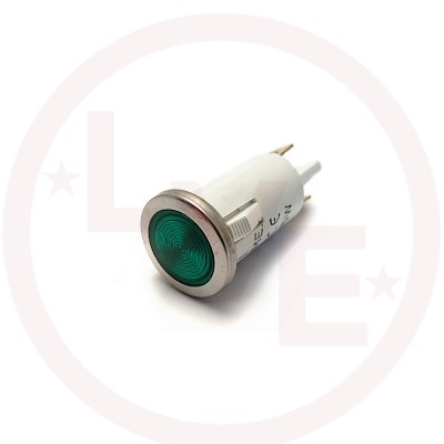 SOLICO 3052-3-12-62640 INDICATOR 250V GREEN NEON .187" TABS PANEL MOUNT