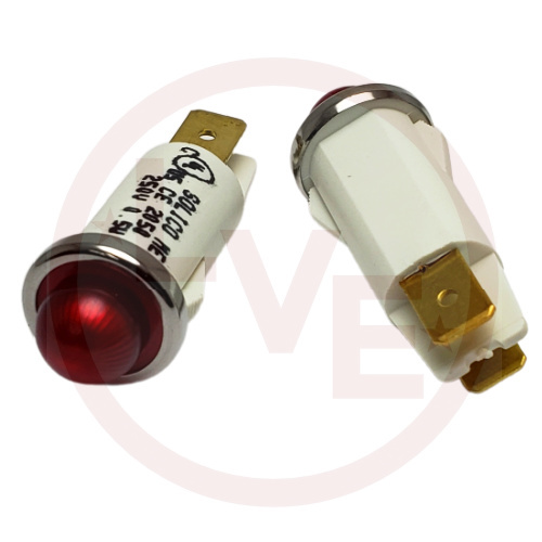 INDICATOR 250V RED NEON .250" Q.C. TABS