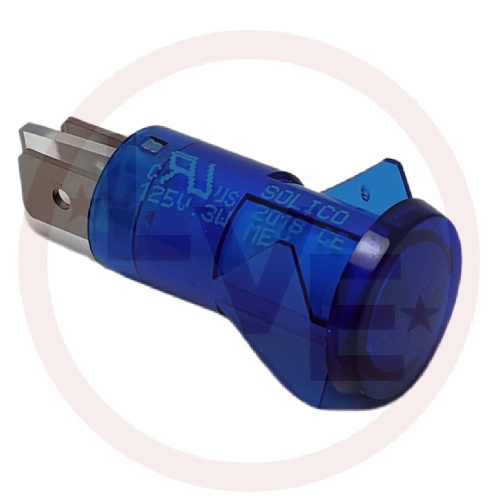 SOLICO 3150-4-00-57650 INDICATOR 125V BLUE NEON 0.250" Q.C. TABS PNL LIGHT