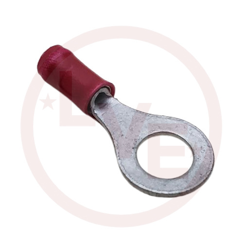 AMP 31894 TERMINAL RING 22-16 AWG 1/4" STUD INSULATED RED NYLON