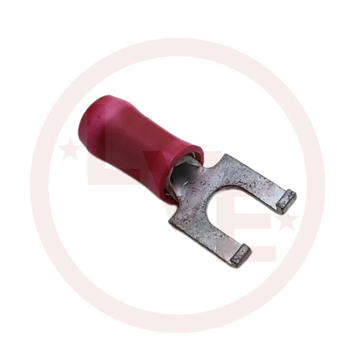 AMP 32562 TERMINAL SPADE FLANGED 2-16 AWG #6 STUD INSULATED RED