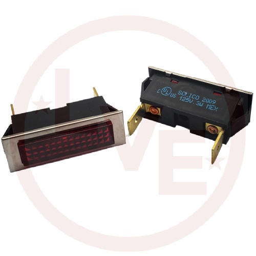 SOLICO 3350-4-51-18310 INDICATOR 125V RED NEON 0.250" Q.C. TABS PNL LAMP
