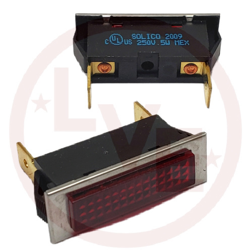 INDICATOR 250V RED NEON 0.250" Q.C. TABS PNL LAMP