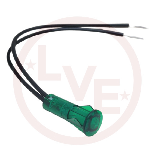 INDICATOR 125V GREEN NEON 6" LEADS PNL LIGHT