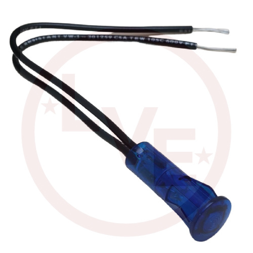 INDICATOR 125V BLUE NEON 6" LEADS PNL LIGHT