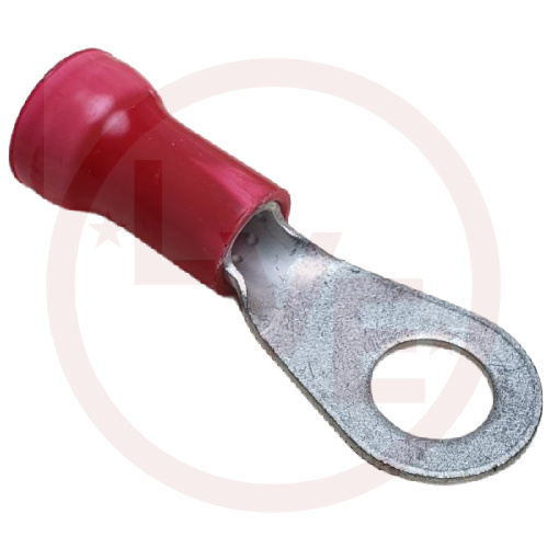 TERMINAL RING 8 AWG 5/16" STUD INSULATED RED PVC