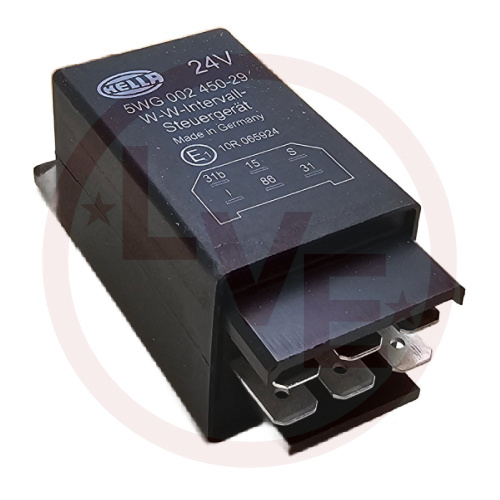 HELLA 5WG 002 450-121 Relay, wiper control interval - 24V - 6-pole - With holder HELLA 5WG 002 450-121 Relay, wiper control interval - 24V - 6-pole - With holder