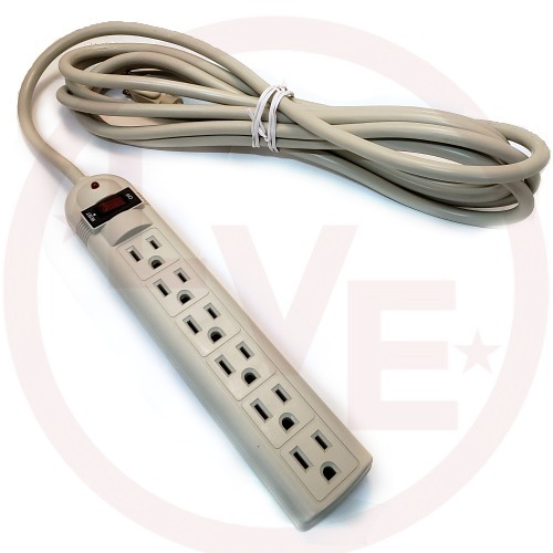 POWER STRIP 15A 125V 6-OUTLET 10FT CORD