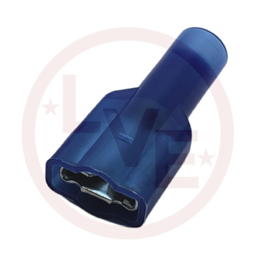 TERMINAL QDC FEMALE FULLY INSULATED 16-14 AWG .250X.032 BLUE NYLON