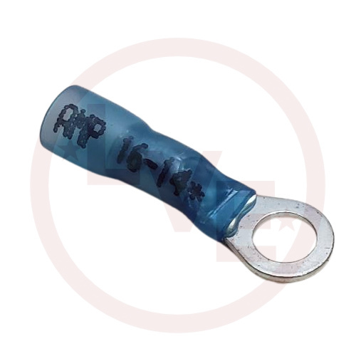 AMP 8-55852-2 TERMINAL RING 16-14 AWG #10 STUD INSULATED W/HEAT SHRINK BLUE POLYOLEFIN