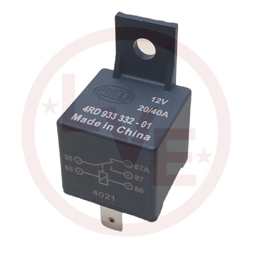 HELLA 933332017 RELAY 12VDC 20/40A SPDT W/BRACKET PLUG IN MINI AUTOMOTIVE RELAY