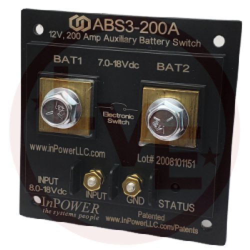 INPOWER ABS3-200A AUXILLIARY BATTERY SWITCH 200A SGL LUG