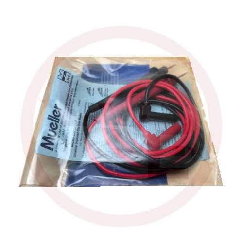 MUELLER BU-2241-D-48-0 TEST LEAD RIGHT ANGLE BANANA PLUG TO PROBE 48" BLACK