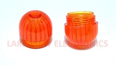 INDICATOR LENS CAP TRNSP FLUTED DOME AMBER