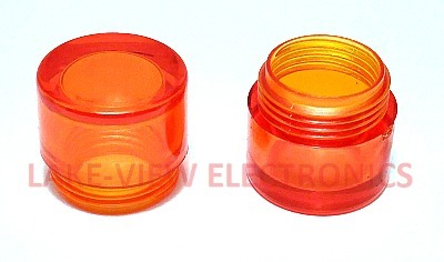 VCC 25P-606A INDICATOR LENS CAP AMBER TRANSPARENT ROUND CYLINDRICAL