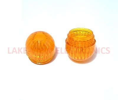 INDICATOR LENS CAP AMBER TRANSPARENT ROUND DOME