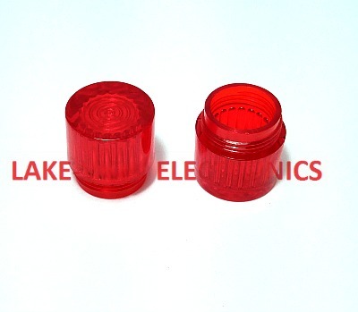 INDICATOR LENS CAP RED TRANSPARENT ROUND FLAT SUNBURST