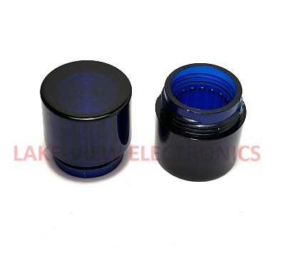 INDICATOR LENS CAP BLUE TRANSPARENT CYLINDRICAL FLAT