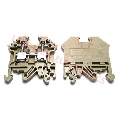 TERMINAL BLOCK 2POS TS 32/35 DIN RAIL MOUNT BEIGE