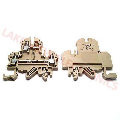 CONTA CLIP 1040.2 TERMINAL BLOCK 3POS TS 32/35 W/RESISTOR/RED LED DIN RAIL MOUNT BEIGE