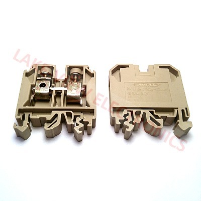 TERMINAL BLOCK 2POS TS 32/35 DIN RAIL MOUNT BEIGE