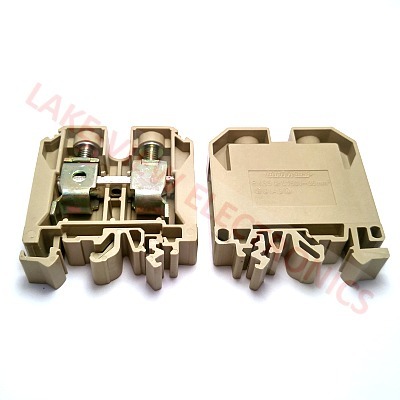 TERMINAL BLOCK 2POS TS 32/35 DIN RAIL MOUNT BEIGE