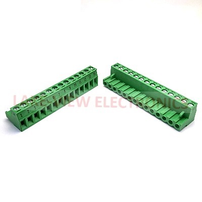 TERMINAL BLOCK 14POS 5.08P IMPRINTED RIGHT ANGLE PLUGGABLE GREEN