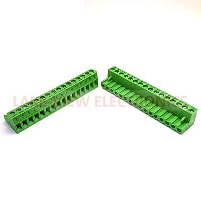 TERMINAL BLOCK 16POS 5.08P IMPRINTED RIGHT ANGLE PLUGGABLE GREEN