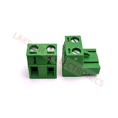 TERMINAL BLOCK 2POS 7.62P IMPRINTED RIGHT ANGLE PLUGGABLE GREEN