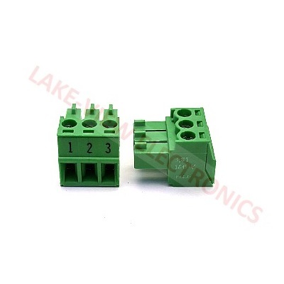 CONTA CLIP 11397.1IA TERMINAL BLOCK 3POS 3.81P IMPRINTED RIGHT ANGLE PLUGGABLE GREEN