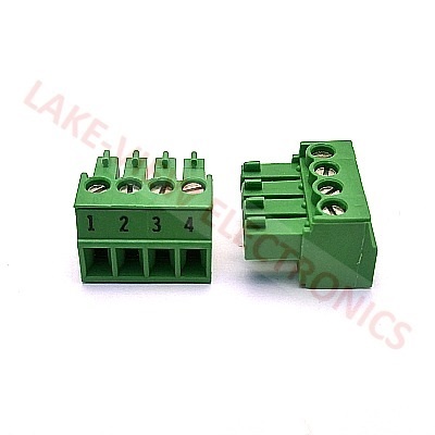 TERMINAL BLOCK 4POS 3.81P IMPRINTED RIGHT ANGLE PLUGGABLE GREEN