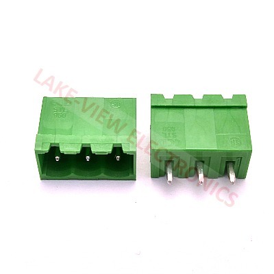 TERMINAL BLOCK HEADER 3POS 5P VERTICAL GREEN