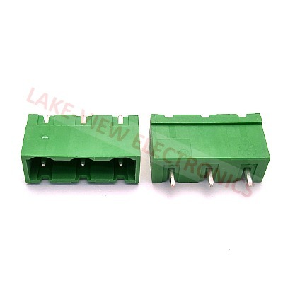 TERMINAL BLOCK HEADER 3POS 7.62P VERTICAL GREEN