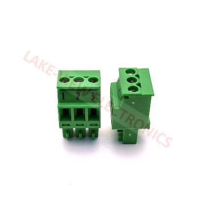 TERMINAL BLOCK 3POS 3.81P IMPRINTED STRAIGHT PLUGGABLE GREEN