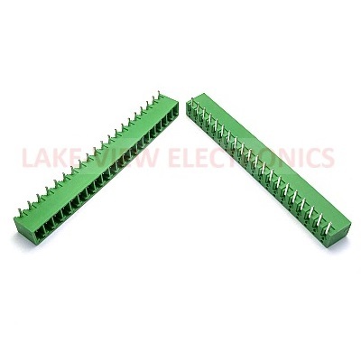 TERMINAL BLOCK HEADER 20POS 3.81P HORIZONTAL GREEN