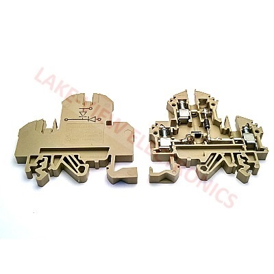 CONTA CLIP 2320.2 TERMINAL BLOCK 3POS TS 32/35 W/TWO DIODES DIN RAIL MOUNT BEIGE