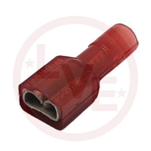 PANDUIT DNF18-206FIB-M TERMINAL QDC FEMALE 22-18 AWG .187 X .020 FULLY INSULATED RED