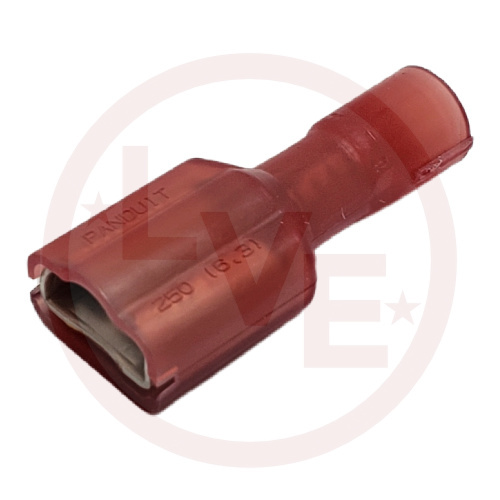 PANDUIT DNF18-250FIB-M TERMINAL QDC FEMALE 22-18 AWG .250 X .032 FULLY INSULATED RED