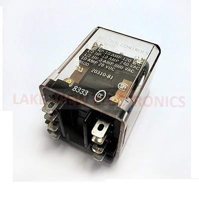 RELAY 12VDC 13A DPDT PLAIN COVER Q.C. TERMINALS GENERAL PURPOSE RELAY