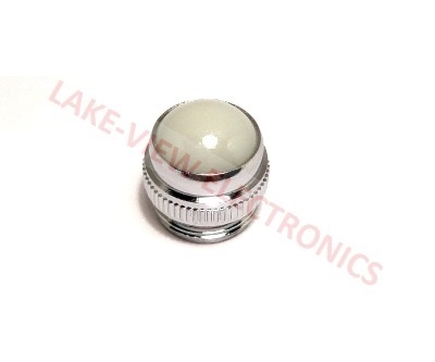 INDICATOR LENS CAP WHITE ROUND W/CONVEX TOP 16.27MM DIA